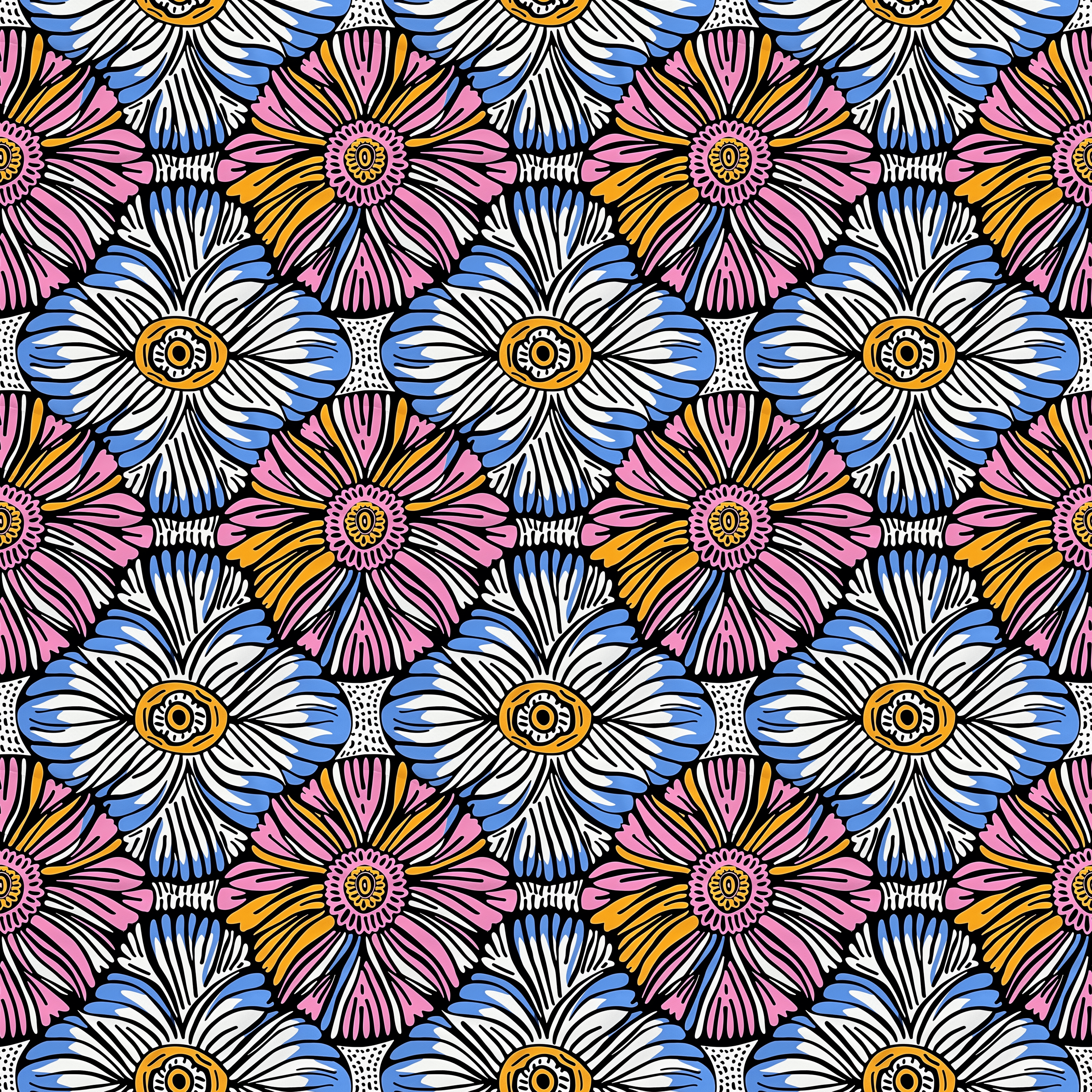 Pastel Ankara Floral Burst Pattern Acrylic Sheets - CMB Pattern Acrylic